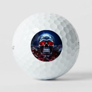 Crystal Skull mit Ruby Red Eyes Golf Balls Golfball