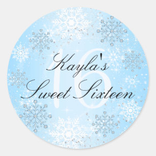 Crystal Snow Winter Wonderland Sweet 16 Aufkleber