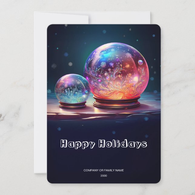 Crystal Snowballs Christmas Holiday Card Feiertagskarte (Vorderseite)