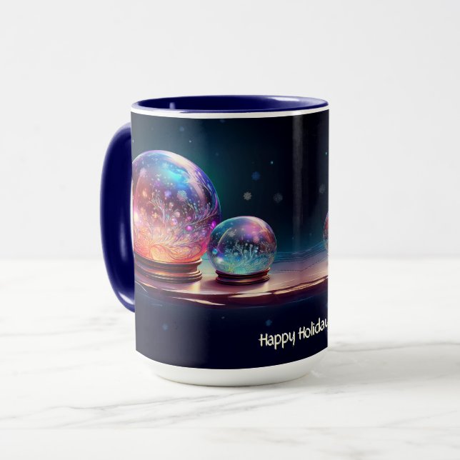 Crystal Snowballs Christmas Holiday Mug Tasse (Vorderseite Links)