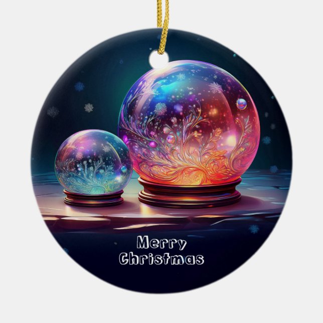 Crystal Snowballs Christmas Holiday Ornament (Vorne)