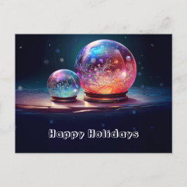 Crystal Snowballs Christmas Holiday Postcard Postkarte