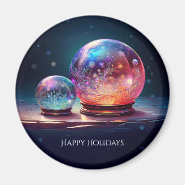 Crystal Snowballs Holiday Magnet
