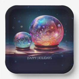 Crystal Snowballs Holiday Paper Plate Pappteller