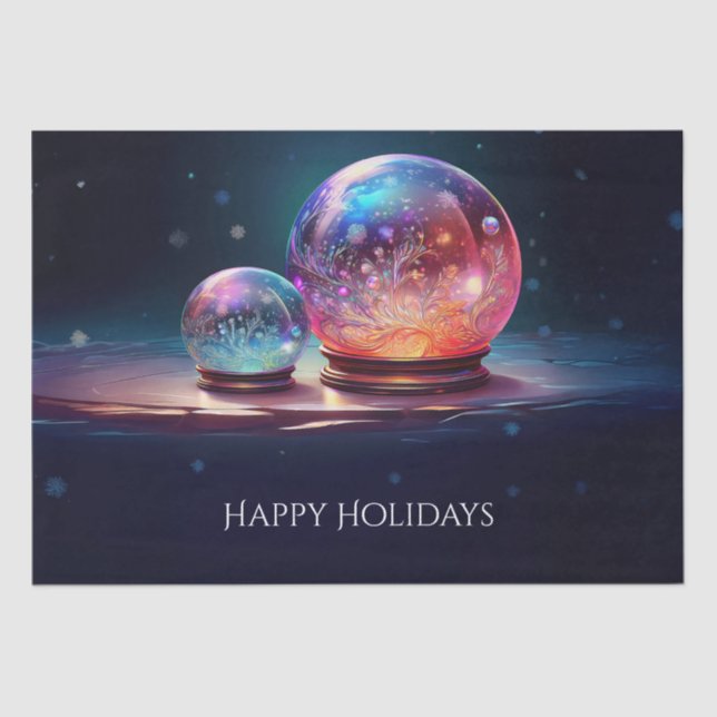 Crystal Snowballs Holiday Tissue Paper Seidenpapier (Vorderseite)