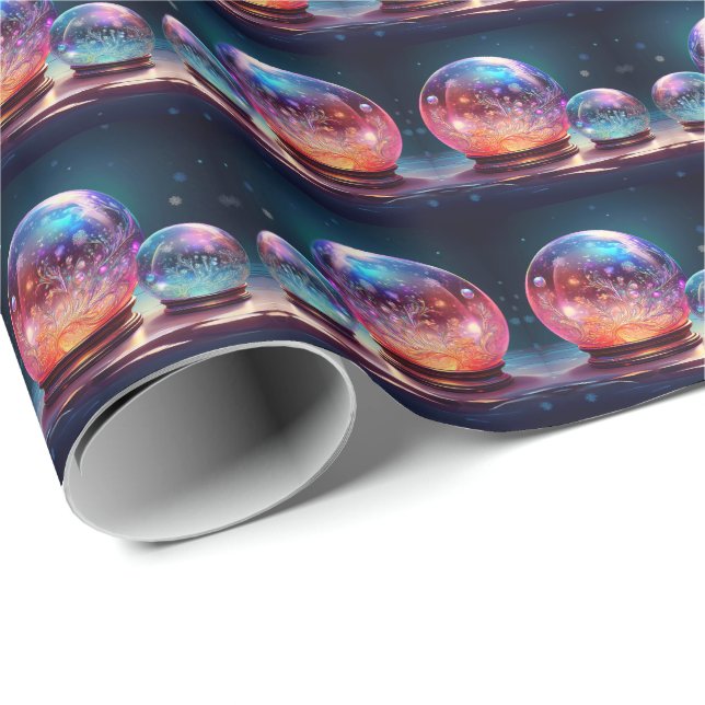 Crystal Snowballs Holiday Wrapping Paper Geschenkpapier (Rolleneckpunkt)