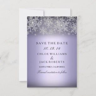 Crystal Snowflake Lila Winter Save the Date
