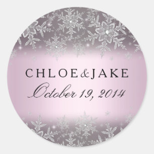 Crystal Snowflake Pink Winter Wedcker Sticker