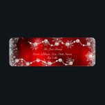Crystal Snowflake Red Christmas Address Labels<br><div class="desc">Red & Silver Weihnachtsadressen Labels. Silver Sparkle Schneeflocke Design. Bitte beachten Sie: Alle flachen Bilder haben keine echten Juwelen!</div>
