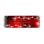 Crystal Snowflake Red Christmas Address Labels<br><div class="desc">Red & Silver Weihnachtsadressen Labels. Silver Sparkle Schneeflocke Design. Bitte beachten Sie: Alle flachen Bilder haben keine echten Juwelen!</div>