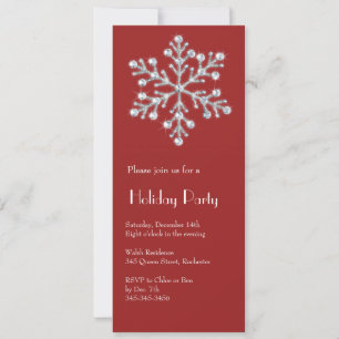 Crystal Snowflake (rot) Einladung