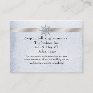 Crystal Snowflake Winter Wedding Card Begleitkarte