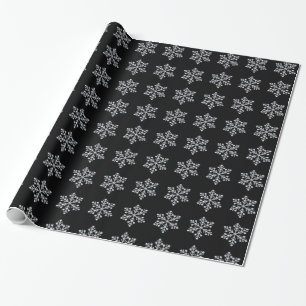 Crystal Snowflake Wrapping Paper - schwarz Geschenkpapier