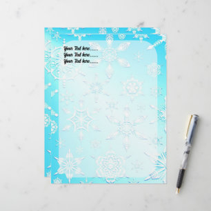 Crystal Snowflakes Pattern Briefbogen