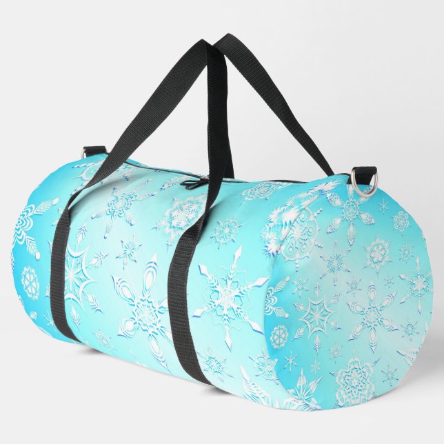 Crystal Snowflakes Pattern Duffle Bag (Linke Ecke)