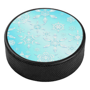 Crystal Snowflakes Pattern Eishockey Puck
