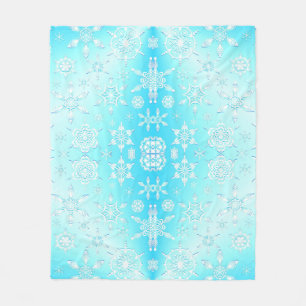 Crystal Snowflakes Pattern Fleecedecke