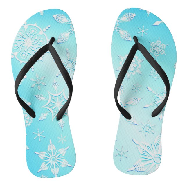 Crystal Snowflakes Pattern Flip Flops (Fußbett)