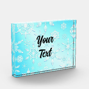 Crystal Snowflakes Pattern Fotoblock