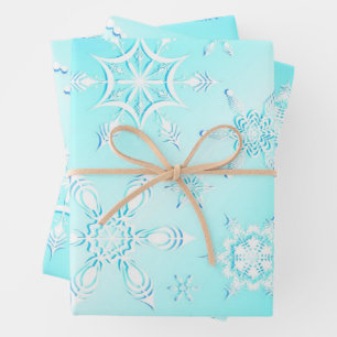 Crystal Snowflakes Pattern Geschenkpapier Set