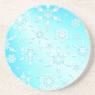 Crystal Snowflakes Pattern Getränkeuntersetzer