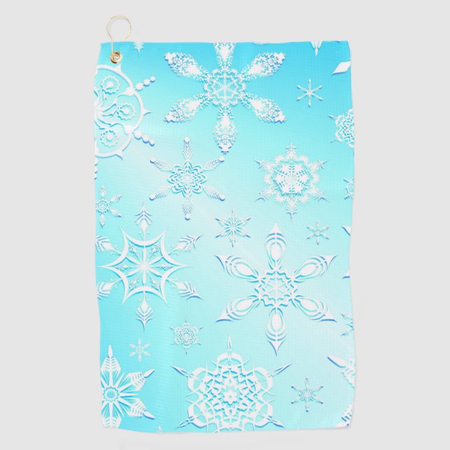 Crystal Snowflakes Pattern Golfhandtuch (Vorderseite)