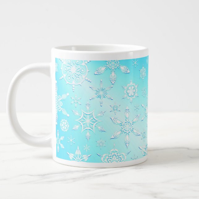 Crystal Snowflakes Pattern Jumbo-Tasse (Links)