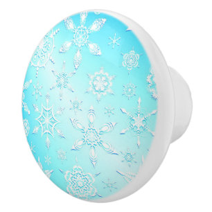 Crystal Snowflakes Pattern Keramikknauf