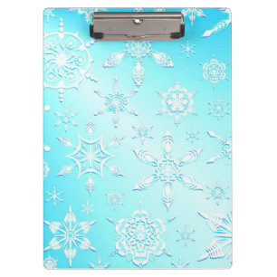 Crystal Snowflakes Pattern Klemmbrett