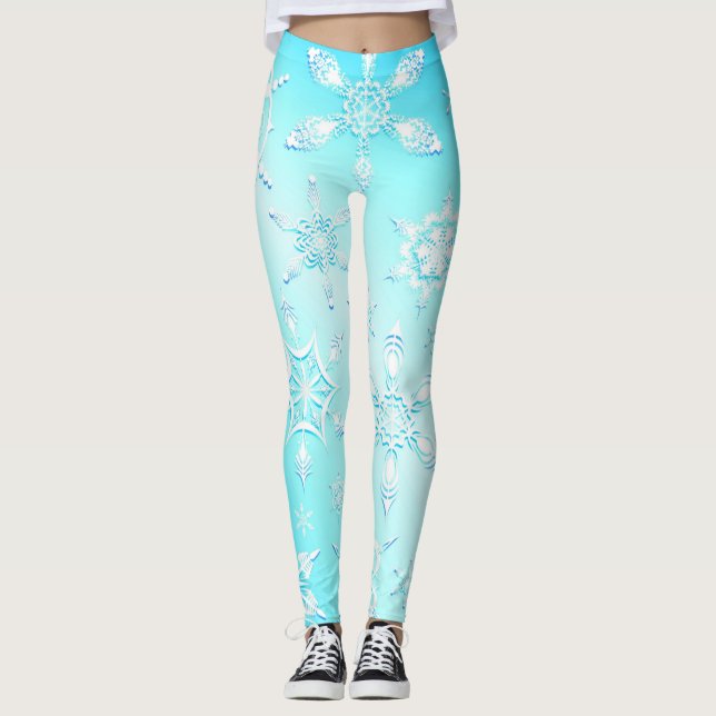 Crystal Snowflakes Pattern Leggings (Vorderseite)
