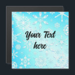 Crystal Snowflakes Pattern Magnetkarte<br><div class="desc">Crystal Snowflakes Pattern. Design Copyright BluedarkkArt</div>