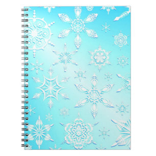 Crystal Snowflakes Pattern Notizblock