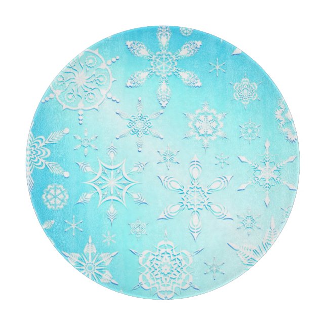 Crystal Snowflakes Pattern Schneidebrett (Vorderseite)