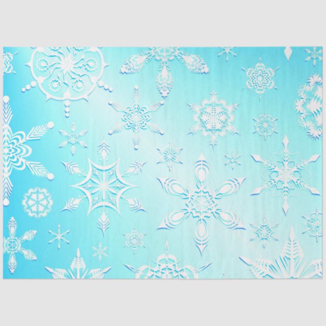Crystal Snowflakes Pattern Seidenpapier (Vorderseite)