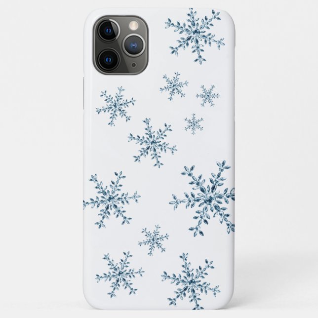 Crystal Snowflakes, weißes iPhone Case (Rückseite)