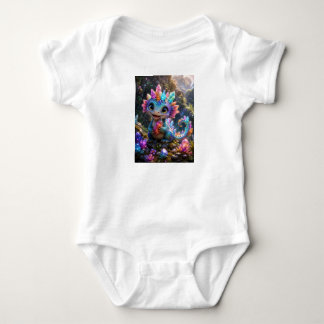 Crystal Sprout – Süße Kristall-Drache Fantasy-Kuns Baby Strampler