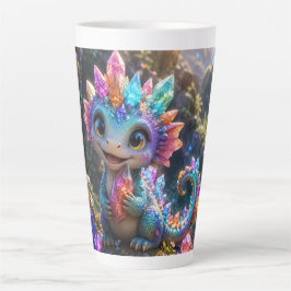 Crystal Sprout – Süße Kristall-Drache Fantasy-Kuns Milchtasse