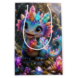 Crystal Sprout – Süße Kristall-Drache Fantasy-Kuns Mittlere Geschenktüte