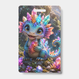 Crystal Sprout – Süße Kristall-Drachen-Fantasy-Kun Ausweis