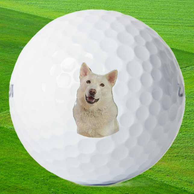 Crystal the Happy Husky Dog - Golf Balls Golfball (crystal golf ball)