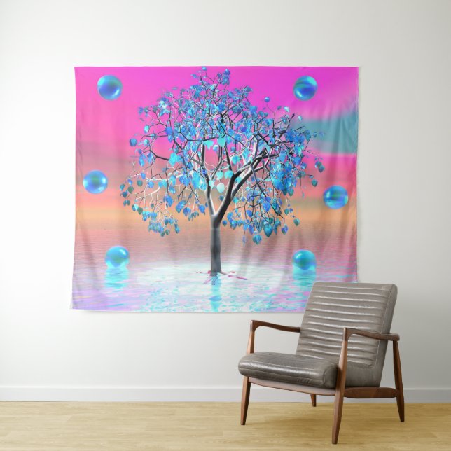 Crystal Tree Sunrise Tapestry Wandteppich (Beispiel (Horizontal))