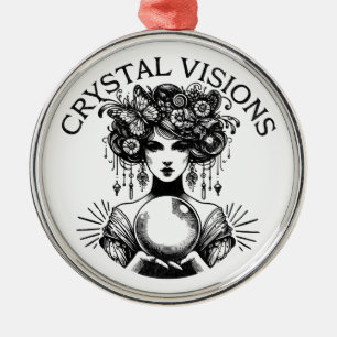 Crystal Visions Mystical Woman Vintage T-Shirt B Ornament Aus Metall