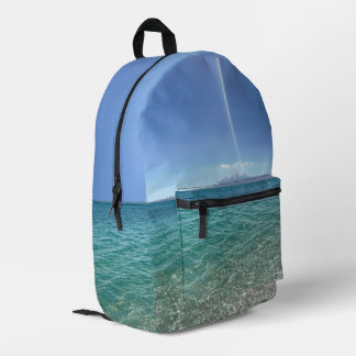 Crystal Water View Blue Sky Beach Vibe Friedlich Bedruckter Rucksack