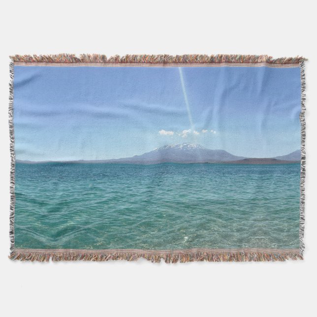 Crystal Water View Blue Sky Beach Vibe Friedlich Decke (Vorderseite)