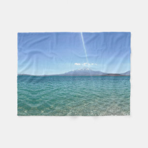 Crystal Water View Blue Sky Beach Vibe Friedlich Fleecedecke