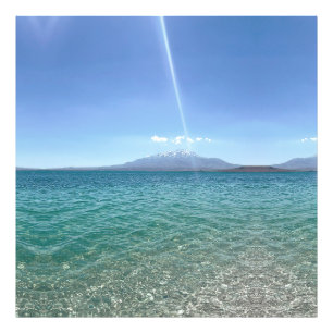 Crystal Water View Blue Sky Beach Vibe Friedlich Fotodruck