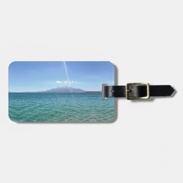 Crystal Water View Blue Sky Beach Vibe Friedlich Gepäckanhänger (Vorderseite horizontal)