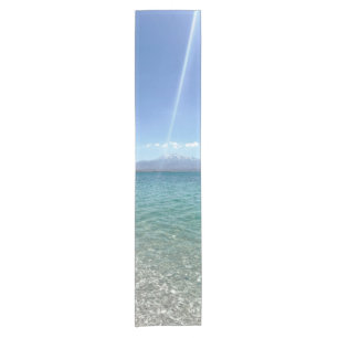 Crystal Water View Blue Sky Beach Vibe Friedlich Kurzer Tischläufer