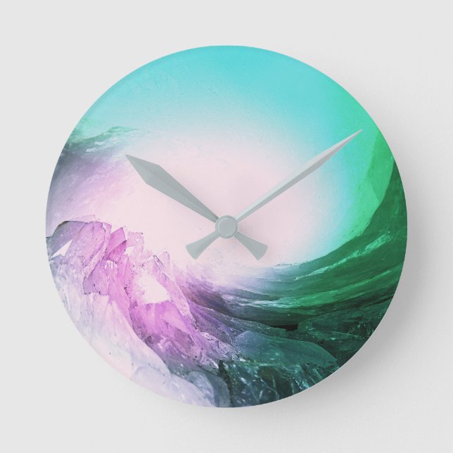 Crystal Wave Runde Wanduhr (Vorderseite)