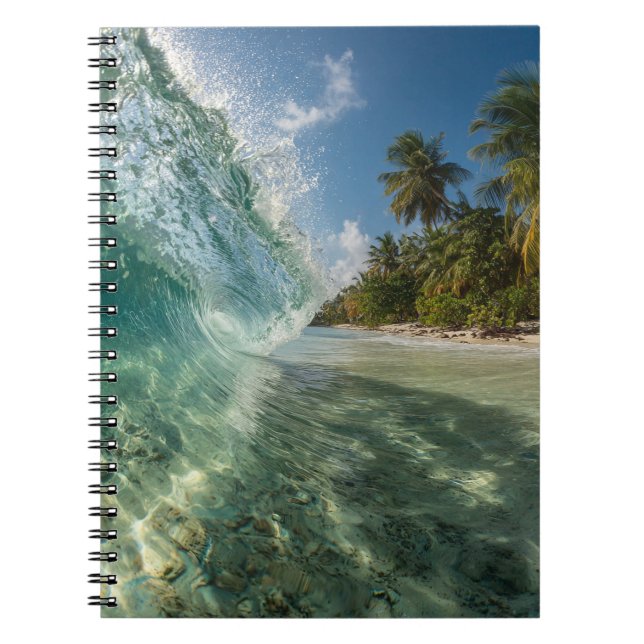 Crystal Wave Tropical Paradise Beach Foto Notizblock (Vorderseite)